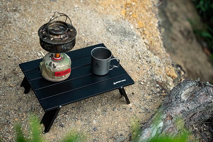 ONETIGRIS Ultralight Backpacking Table Compact Pop-Up Folding Table for Camping Hiking Beach Picnic Travel