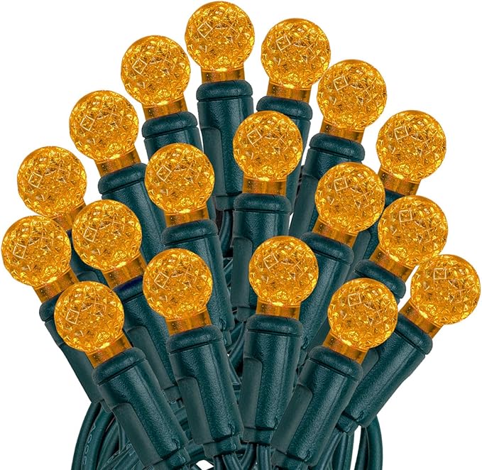 Novelty Lights 25FT 50 LED G12 Christmas String Lights Tree Lights Indoor Outdoor Commercial Grade LED Mini Light Set with 40000 Hours Rating Christmas Lights Christmas Tree Lights Orange