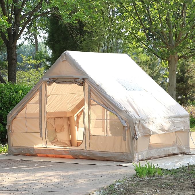 Inflatable Tent for Camping4/6 Person Blow Up Air Glamping Room Tent House with Stove