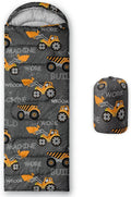 Datura home Kids Sleeping Bag for BoysWork Machine Truck Excavator-Lightweight Warm Outdoor Indoor-Waterproof Cold Weather Resistant Sleeping Bag for Camping Hiking(Excavator 32*90)