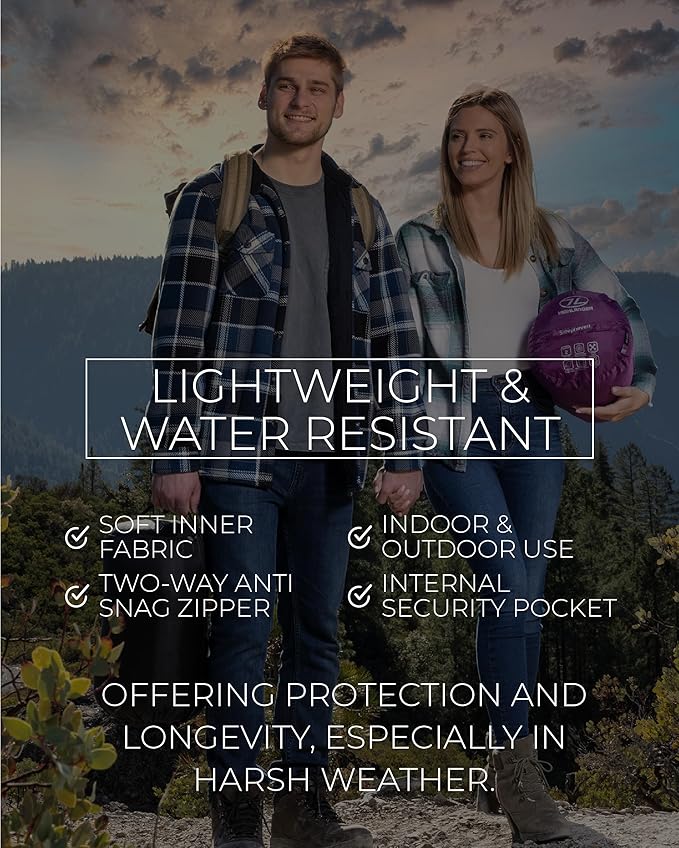Highlander Sleephaven XL Adult Wide Tall Lightweight 2 Season Sleeping Bag Curved Pod Design - Perfect for Camping Hiking and Backpacking