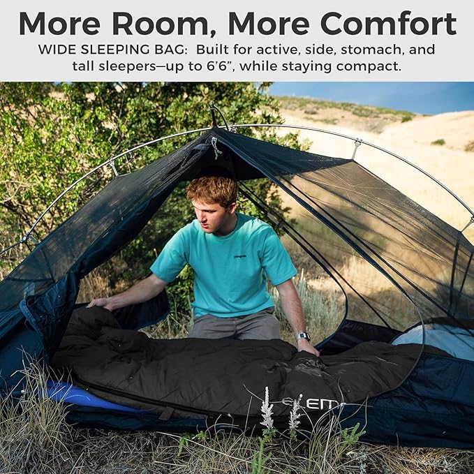 ATEPA 3-in-1 Hybrid Down Sleeping Bag for Adults Lightweight 3 Season Wearable Backpacking Sleeping Bag with Pad Attachment &amp Compact Compression Sack for Spring Summer Fall Car Camping 30°F 45°F