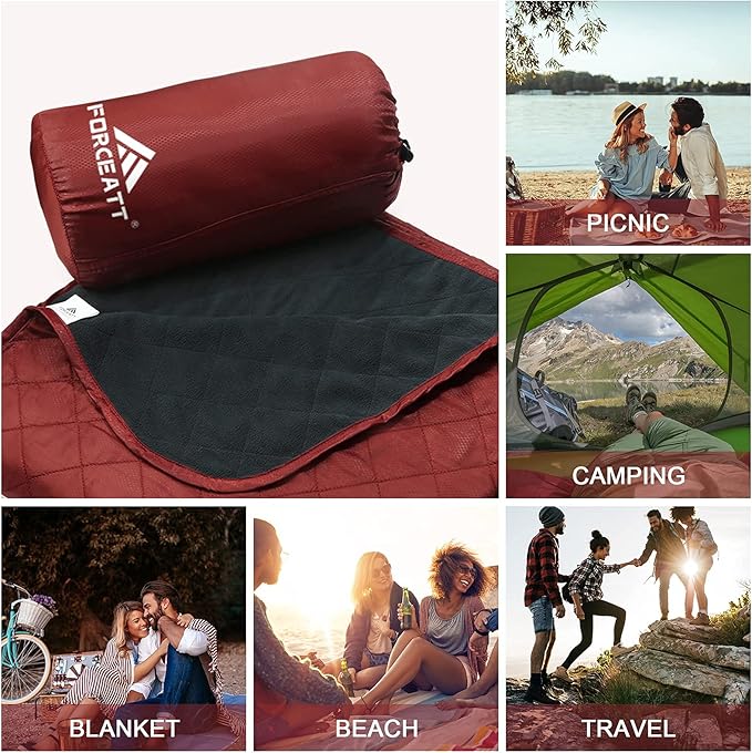 Forceatt Camping Blanket 79 X 57 Large Outdoor Blanket Sandproof Waterproof for Outdoor Festivals Beaches Picnics StadiumCamping Parks Hiking Travel Family Suitable for 4 Seasons.