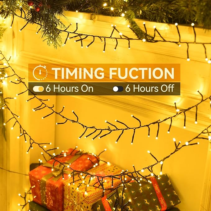 2000 LED Warm White Christmas Lights: 147Ft Twinkle Lights for Christmas Tree with Remote - Waterproof Fairy Lights Firecracker Plug in String Lights for Garden Wedding Party Indoor &amp Outdoor Use