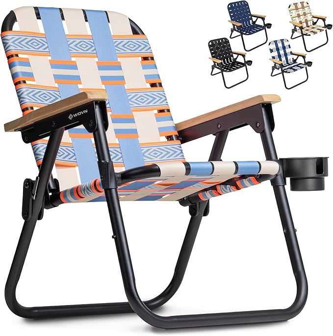 GoSports WOVN Beach Backpack Chair - 9 Styles Available - Premium Folding Camping Chair