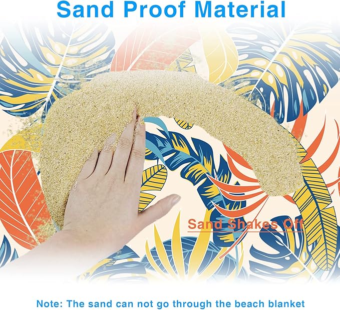 Beach Blanket Sandproof Waterproof Beach Mat Oversized 79 X 83 Inch for 4-6 Adults Lightweight Beach Blanket for Outdoor Travel Camping Hiking