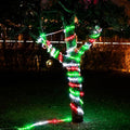 50ft 360 LED Waterproof Rope Lights 110V Connectable Indoor Outdoor Led Rope Lights for Deck Patio Pool Camping Bedroom Decor Landscape Lighting and More (RED+White+Green)