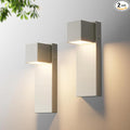 2 Pack 13 Modern Outdoor Led Wall Light16W 3000K 1200Lumen Porch &amp Patio Hardwired Wall Mount Wall SconcesExterior IP65 Waterproof Aluminum Wall Lamp for Front Door Garage Garden(Nickel)