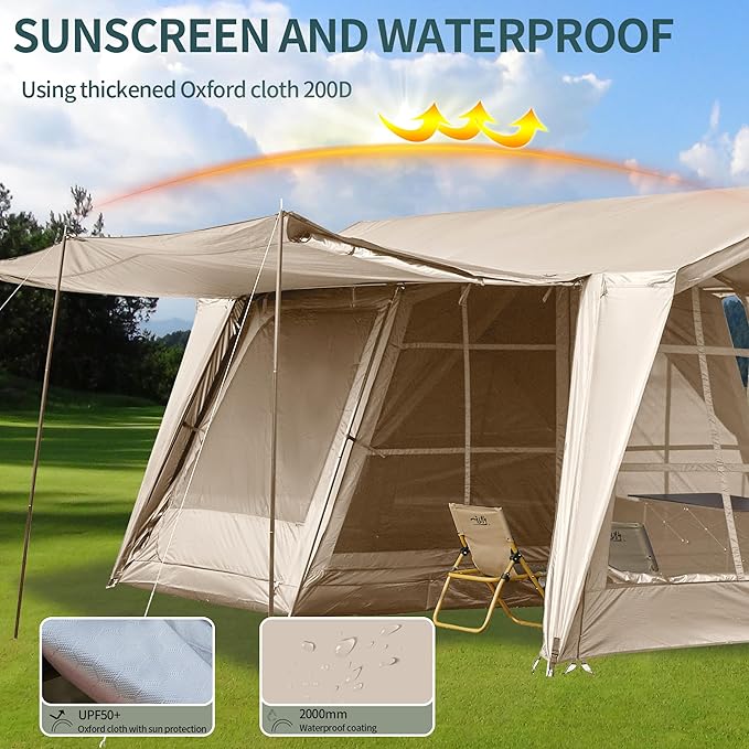 16.4x11.5 Ft Screen House Tent Large Gazebo Screen Tent Mesh Canopy Shelter with Waterproof &amp Sunshade Roof Easy Setup for Camping Backyard Beach