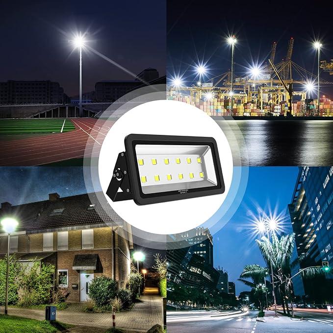 600W Outdoor LED Flood Light 60000LM Super Bright 110-285V IP66 Waterproof 6000K Daylight White Security LightsLighting for Playground Yard Stadium Lawn Ball Park