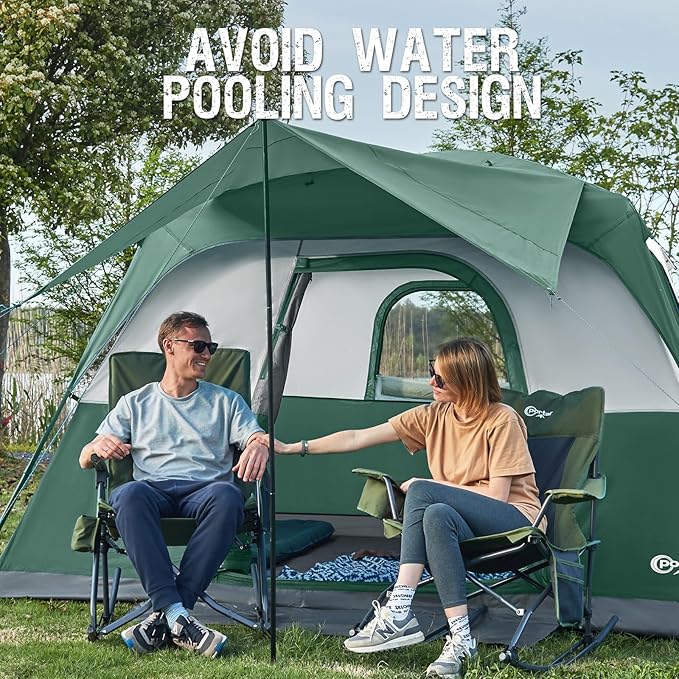 PORTAL 6 | 8 | 10 Person Family Camping Tent with Porch Big Family Camping Tent with Tall Height Good Ventilation Water Resitant Large Tent for Outdoor Camping Backyard