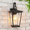 Kalium Outdoor Wall Lights Fixtures Lantern Frame 16 1/8 Outside Lights Black Transitional Durable Metal Clear Glass for Post Exterior Barn Deck House Porch Yard Patio Garage Garden
