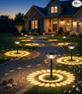 Ensenior 10-Pack Solar Lights Outdoor Auto ON/Off 3000K LED Solar Garden Lights for Pathway Yard Patio Walkway Flower Bed Halloween Christmas Landscape Lighting IP65 Waterproof Flag Lights