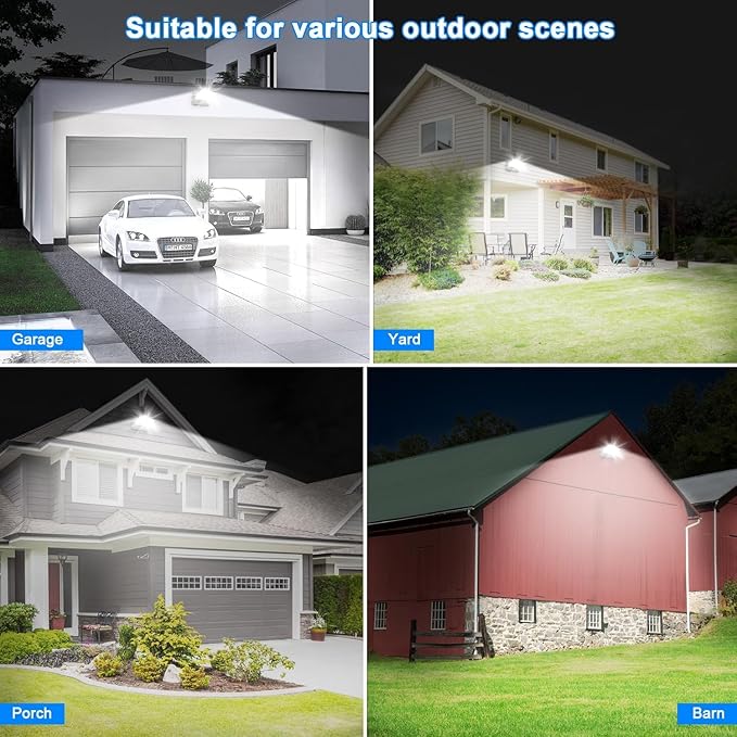 ledmo 150W LED Flood Light Outdoor 18000LM 5000K Super Bright Dusk to Dawn Photocell LED Wall Pack 360 ° Adjustable IP65 Commercial Exterior Wall Large Area Lighting Hardwired