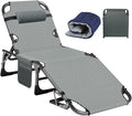 ABORON Heavy Duty Tanning Chair 5-Gear Outdoor Folding Chaise Lounge Chair with CushionPortable Beach Lounge Chair for Outdoor Sunbathing Patio Pool Lawn Deck Poolside