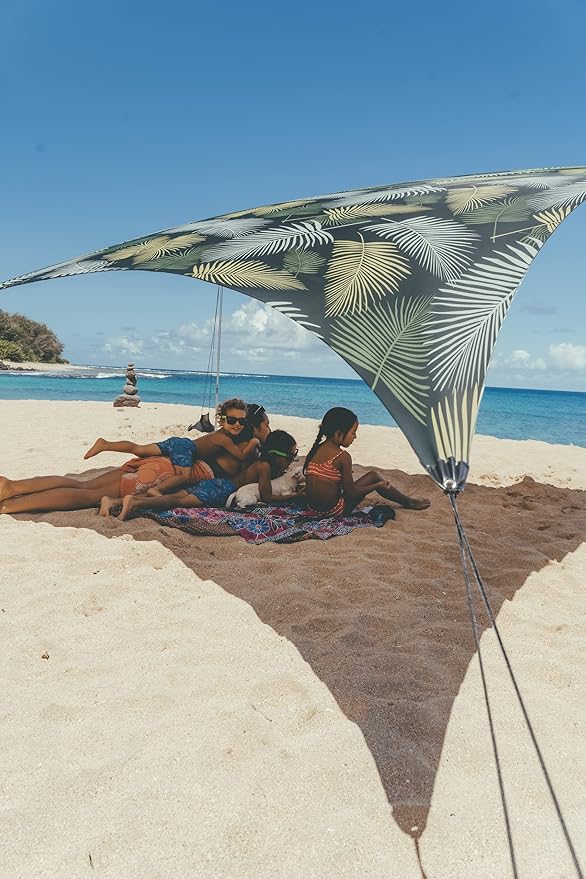Neso Grande Portable Beach Tent Sun Shelter - Lightweight Beach Shade Canopy - Easy Setup for Family Outings - Patented Reinforced Corners - UPF 50+ Sun Protection - 7ft Tall 9 x 9ft