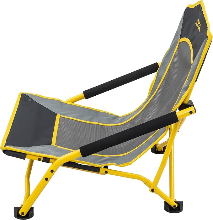 ALPS Mountaineering Rendezvous Low Camping Chairs for Adults with Arms Cool Mesh Center Powder Coated Steel Frame Compact Folding Design and Carry Bag