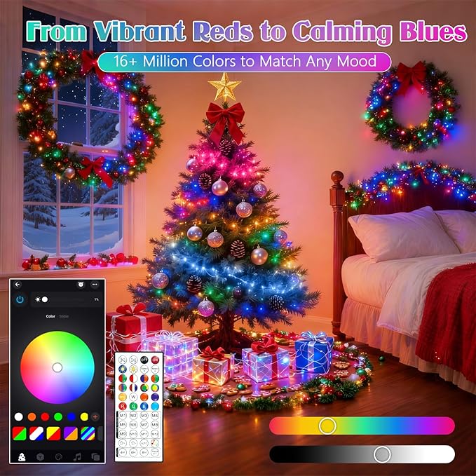 2025 New 88FT 240LED Smart Color Changing Easter String Lights Outdoor App Control RGB LED String Lights with Remote &amp Timer Waterproof Twinkle Easter Tree Lights Indoor for Holiday Xmas Decor