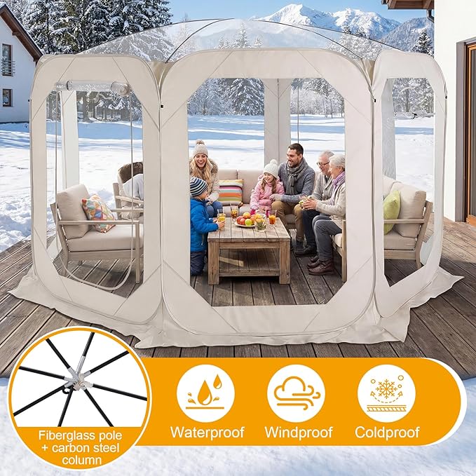Bubble Tent with Rain Cover &amp Storage Bag 12x7ft Transparent Igloo Tent Dome for 6-8 Person Bubble House for Camping Backyard Party Stargazing