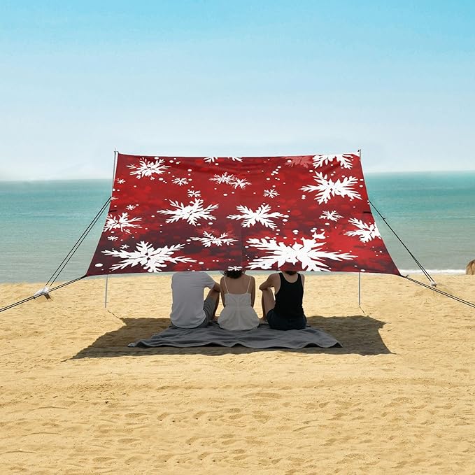 Christmas SnowflakeCamping Sun Shelters 9.2 x 10.5 FT Beach Canopy Tent Sun Shade with Carrying Bag for Camping Trips Fishing Backyard Fun or Picnics 21341171
