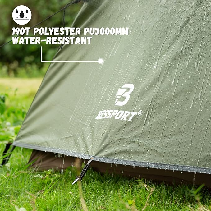 Bessport Sleeping Bag Winter and Camping Tent for 2 Person Lightweight Backpacking Tent Waterproof Windproof Two Doors Easy Setup Double Layer Outdoor Tents for 3 to 4 Seasons Suitable for OutdoorH