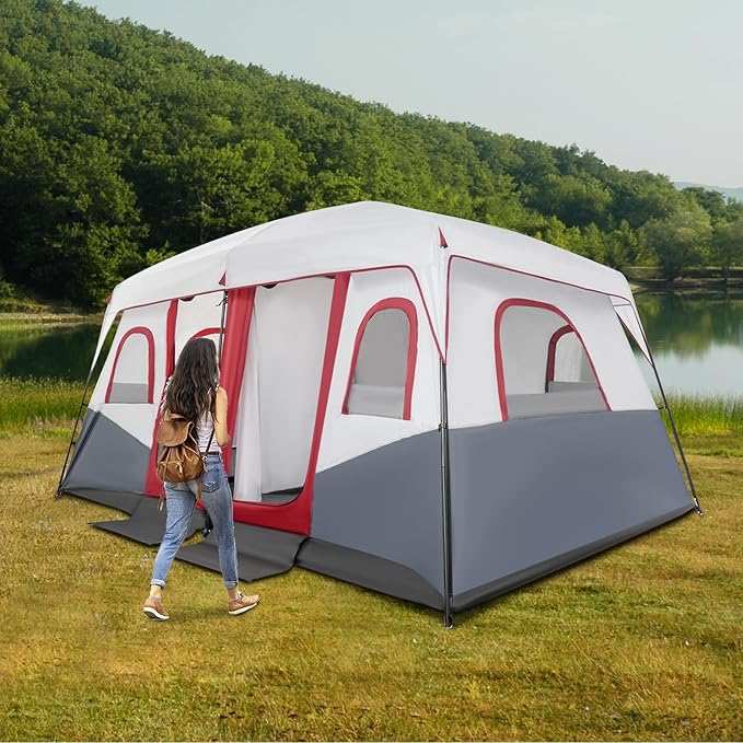 Tents for Camping 8-12 Person Waterproof Instant Easy Setup Camping Tent Outdoor Camping Tent with Carrying Bag Family Tent for Outdoor Camping and Backyard