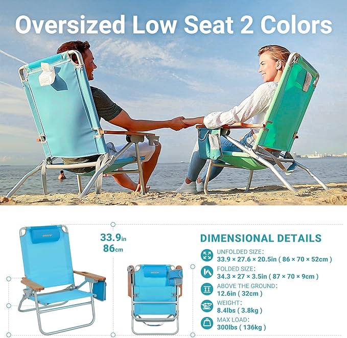#WEJOY Folding Webbed Lawn Beach Chair - Heavy Duty Portable Outdoor Chair with Hard Armrest for CampingGardenConcertsFestivals and Sand Picnic BBQ265 LBS