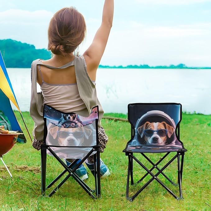 Animal Astronauts Compact Camping Chairs for Adults Ultralight Backpack Chair Includes Carry Bag Fishing Chair for Sports Lawn