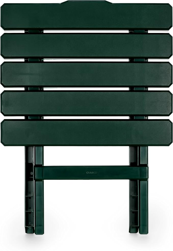 Camco 51691 Green Large Adirondack Portable Outdoor Folding Side Table Perfect for The Beach Camping Picnics Cookouts and More Weatherproof and Rust Resistant