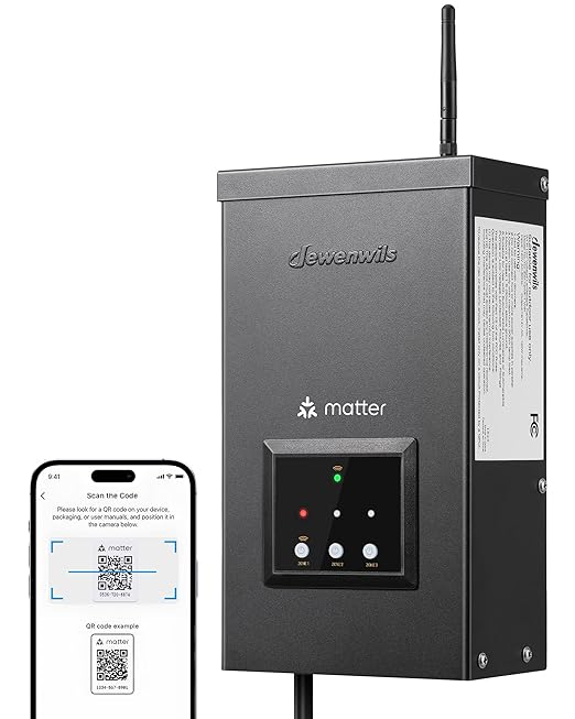 DEWENWILS 200W Matter Low Voltage Landscape Transformer WiFi Landscape Lighting Transformer with 3 Independent Outputs 120V AC to 12V/14V AC Compatible with Alexa Google Assistant