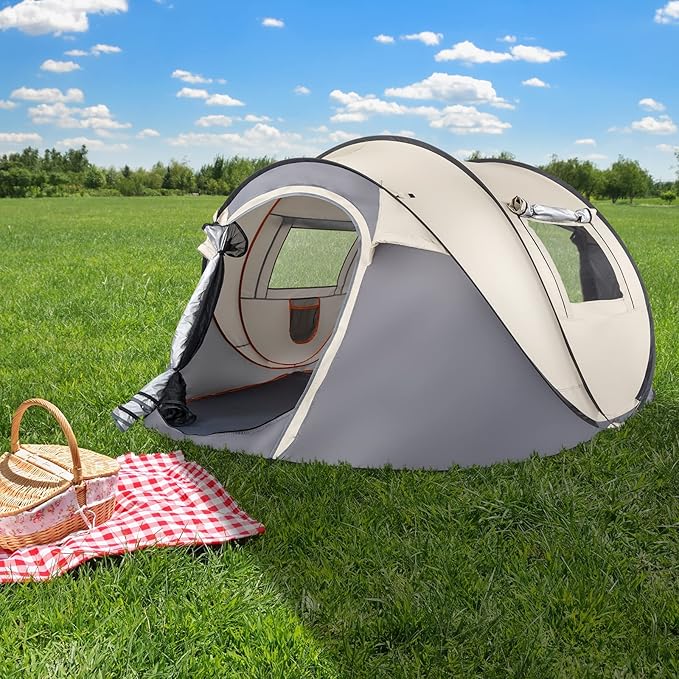 Camping Tent 4 Person Pop UpEasy Setup for Camping/Hiking/Fishing/Beach/OutdoorEtc