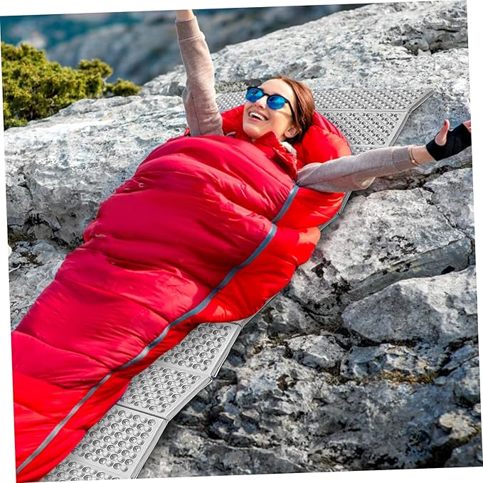Toyvian Folding Camping Sleeping Pad Insulated Foam Mattress Lightweight Compact Egg Crate Design for Outdoor Adventures Moisture Cold Protection