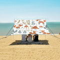 Bolaz Beach Canopy Tent Sun Shade9'×10.5' Large Family Beach Shade UPF50+- Outdoor Shade for Camping Trips FishingCute Foxes Mushrooms Plants