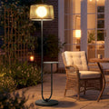 EcoGreen U-Shaped Solar Outdoor tanding Lamp with Table – 21×14×55 Inch Modern Outdoor Light Solar Powered 8H Warm Glow Waterproof for Porch Garden Balcony(Gray Single Pack)