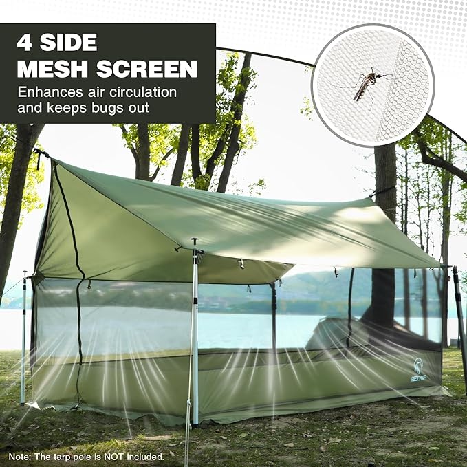 REDCAMP Large Hammock Hot Tent with Stove Jack Waterproof &amp Windproof Winter Wall Tent with Snow Skirt Ultralight 4 Season Tents for Camping Hiking Bushcraft Backpacking Hunting