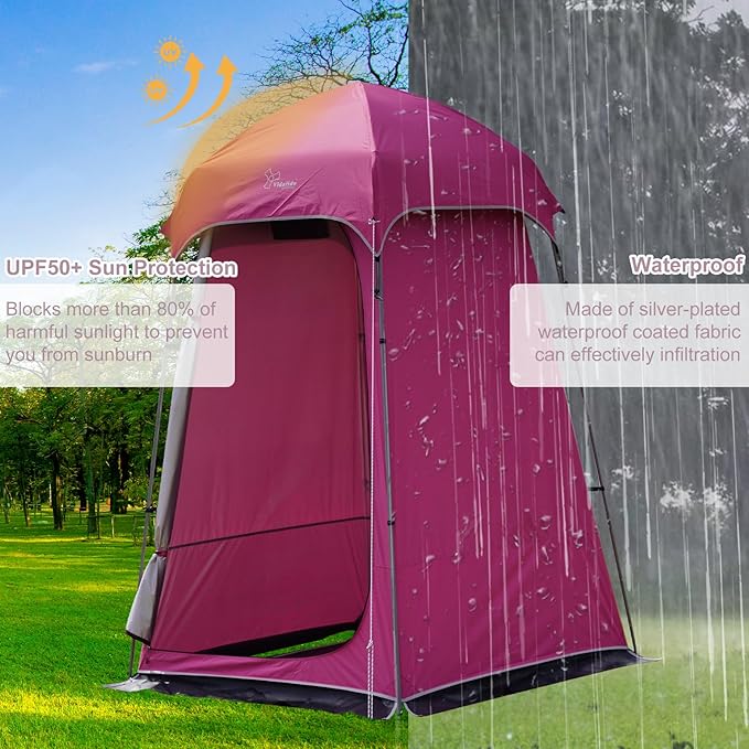 Vidalido Outdoor Camping Shower Tent Easy Setup Privacy Tent Changing Room Portable Camp Shower Tents for Camping with Floor Waterproof Privacy Shelters Camping Toilet Tent