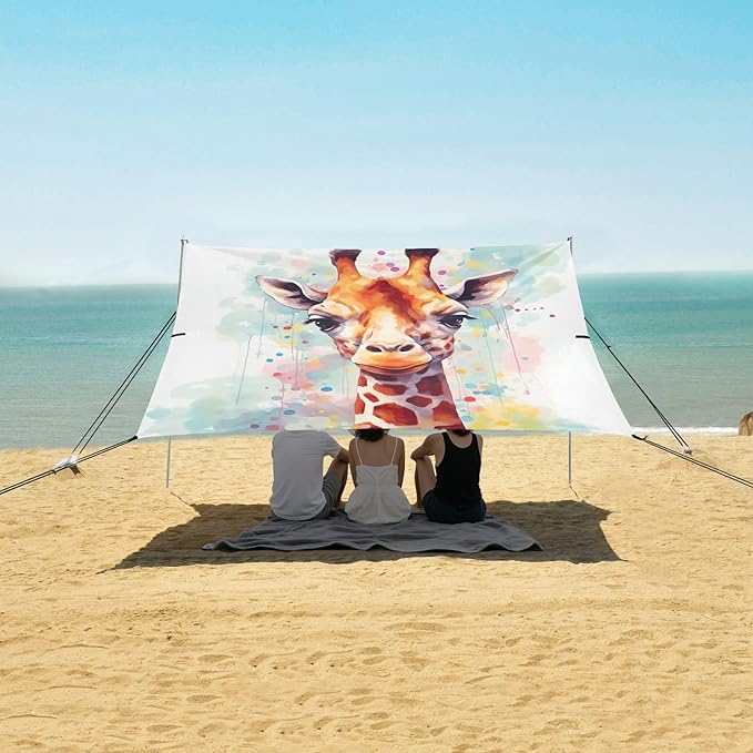 Christmas DeerCamping Sun Shelters 9.2 x 10.5 FT Beach Canopy Tent Sun Shade with Carrying Bag for Camping Trips Fishing Backyard Fun or Picnics 21340597