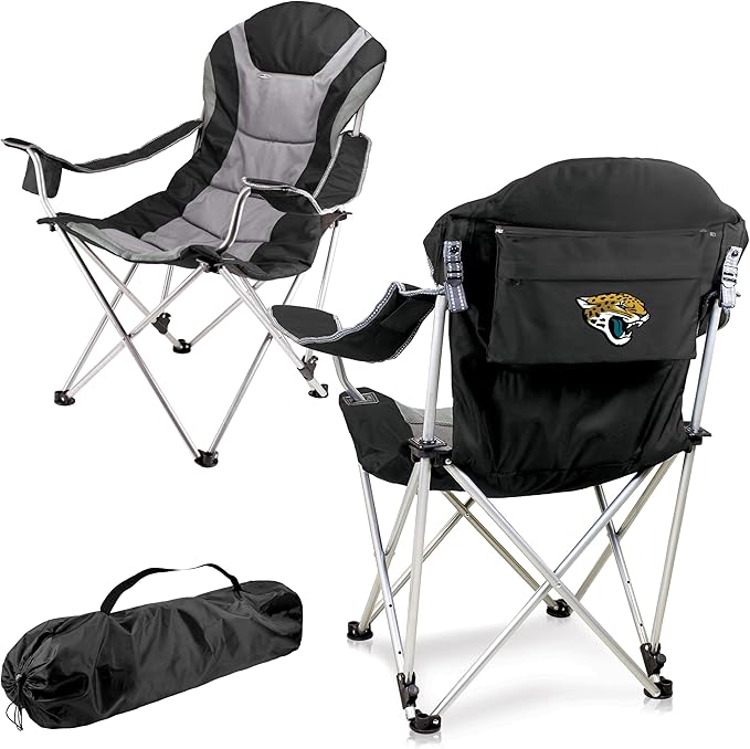 Picnic TIME NFL Unisex-Adult NFL Reclining Camp Chair Beach Chair for Adults Sports Chair with Carry Bag
