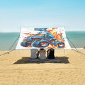 ALAZA Dinosaur Monster Truck Beach Tent Sun Shelter UPF50+ Protection Beach Shade Canopy w/ 4 Sandbags for Outdoor Camping Fishing Backyard Fun Picnic 10x9 ft