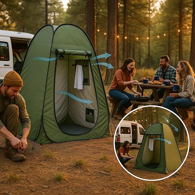 Camping Waterproof Tent - Portable Outdoor Tent for Single or Double use Lightweight Polyester Shelter for Hiking Picnic Beach Trekking Travel &amp Family Camping - Easy Setup