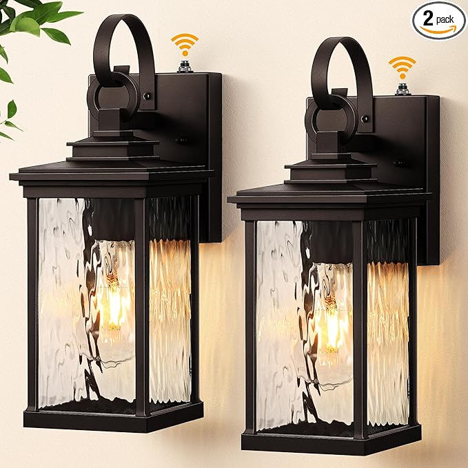 VIANIS 2 Pack Dusk to Dawn Outdoor Wall Sconce Oil Rubbed Bronze Farmhouse Exterior Lighting Fixtures Wall Mount for House 100% Aluminum Waterproof Outside Porch Light for Garage Patio