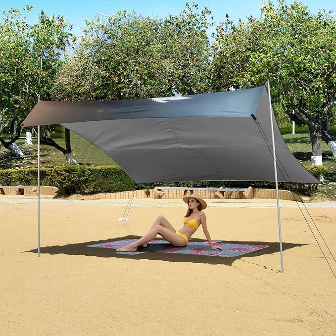 ALAZA Cute Baby Dragon Beach Tent Sun Shelter UPF50+ Protection Beach Shade Canopy w/ 4 Sandbags for Outdoor Camping Fishing Backyard Fun Picnic 10x9 ft