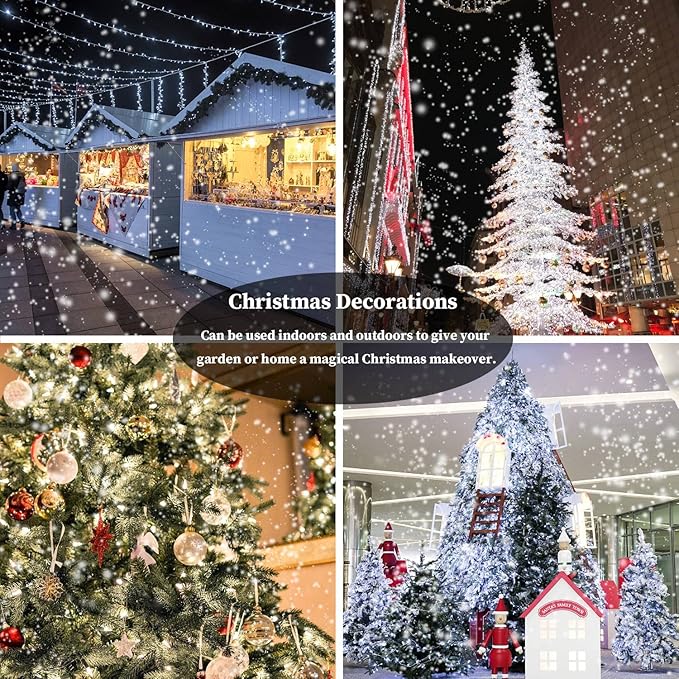 Outdoor Christmas String Lights 800LED 330FT White Fairy Lights 8 Mode Plug in Waterproof Indoor Outdoor Decor Lights for Bedroom Christmas Thanksgiving Wedding Party Garden Yard Tree