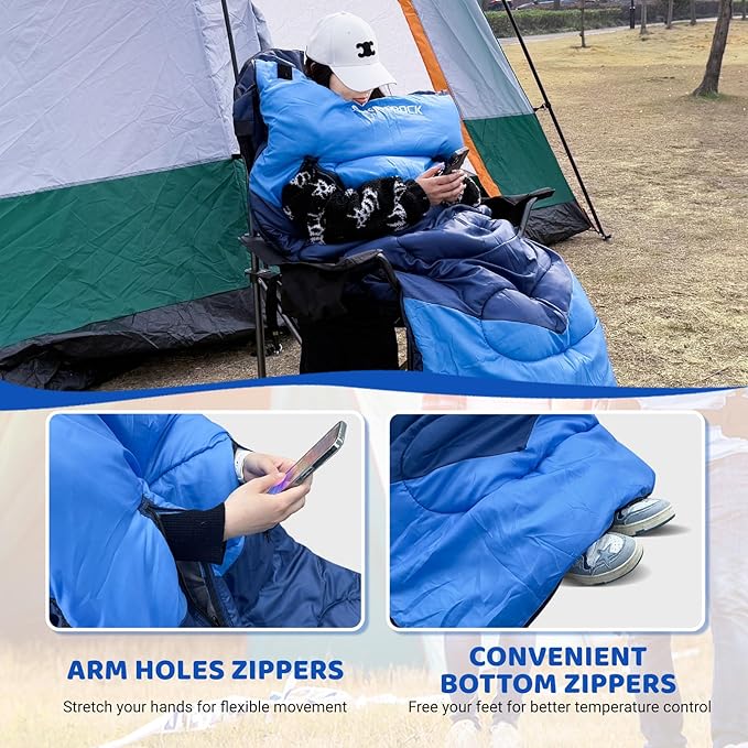 KINGROCK Sleeping Bags for Adults Backpacking Lightweight Waterproof- Cold Weather Sleeping Bag for Adults for Warm Camping Hiking Outdoor Travel with Compression Bags