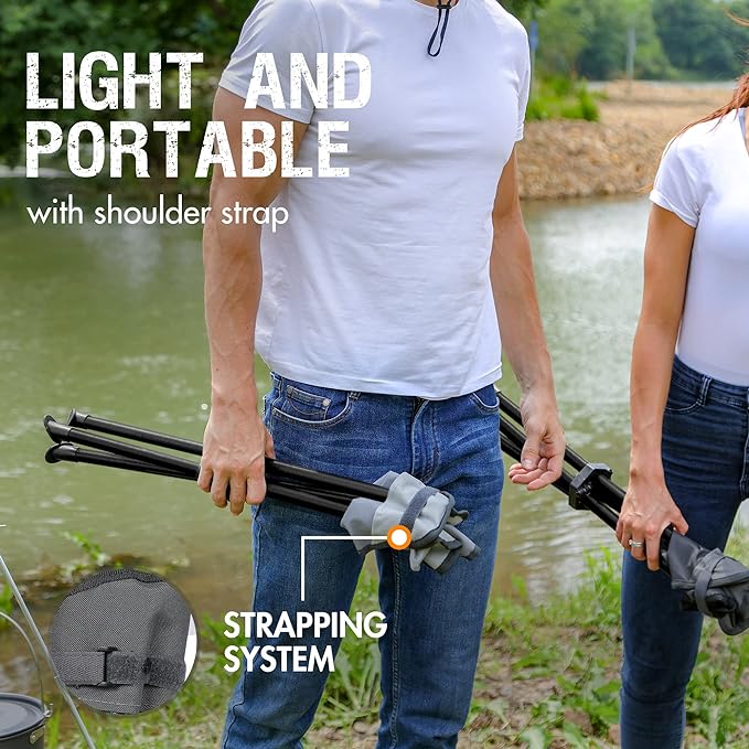 Portal Tall Folding Tripod Stool for Outdoor Camping Walking Hunting Hiking Fishing Travel Support 225 lbs
