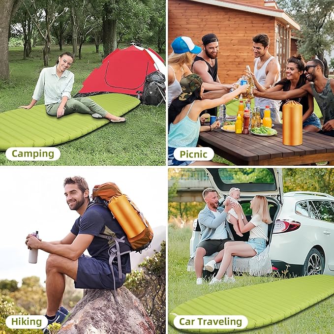 Ultralight Sleeping Pad for Camping 74.8x23.2 Camping Mat with Pump Sack Inflatable Sleeping Pads Compact for Camping Backpacking Hiking Traveling Tent