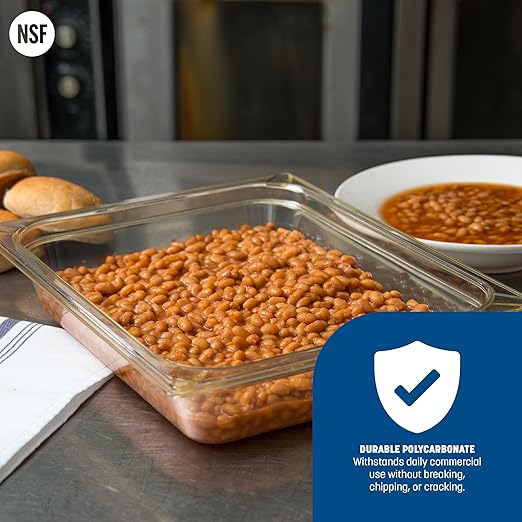 Carlisle FoodService Products 10420B13 StorPlus Gastronorm High-Heat Half-Size Food Pan 2.5 qt. Capacity 12-3/4 x 10-3/8 x 2-1/2 Amber (Case of 6)