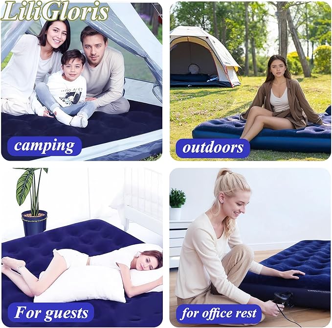 Foldable Inflatable air Mattress Suitable for Indoor and Outdoor air Mattress Thickened Waterproof can be Used for Camping Tents (excluding Inflation Tools (Small Double)