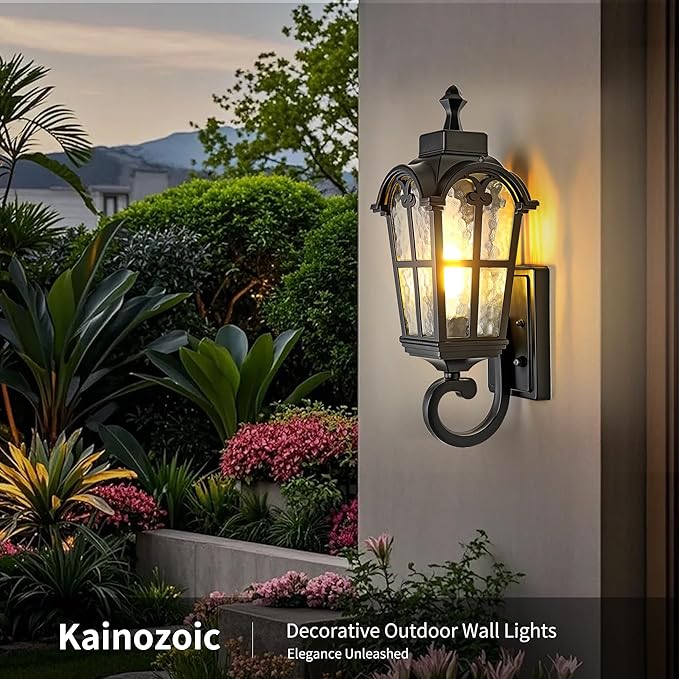 Dawn to Dusk Sensor Outdoor Wall Light Fixtures Waterproof Porch Lights Anti-Rust Matte Black Sconce Lights Outdoor Wall Lantern for Patio Front Door Garage House
