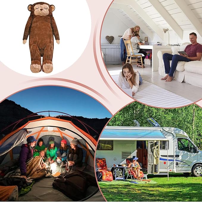 Giant Monkey Sleeping Bag for Human Monkey Shaped Animal Sleeping Bags for Adults for Indoor Use Or Camping TripsSleepovers